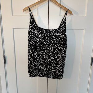 Banana Republic Women's Black & Off White Spaghetti Strap V Neck Camisole Size L